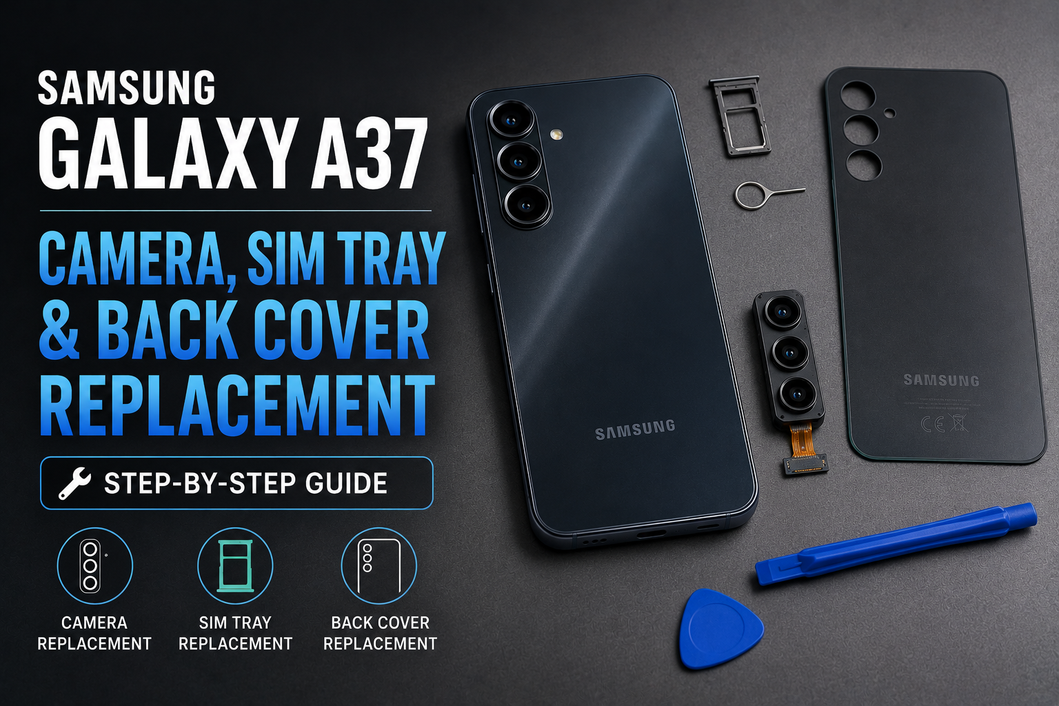Samsung Galaxy A37 Camera Lens, SIM Tray & Back Cover Replacement – UK Guide