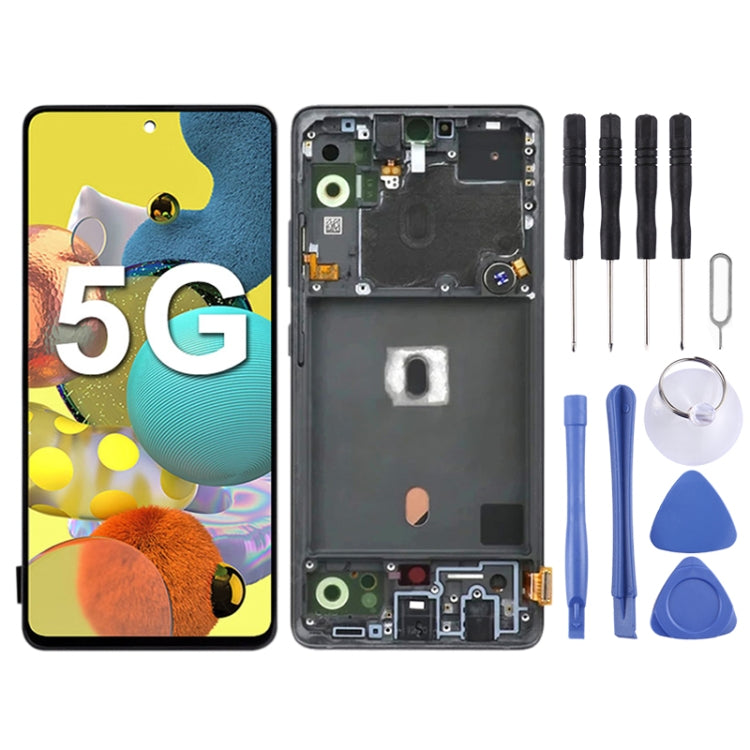 For Samsung Galaxy A51 5G LCD Screen and Digitizer Full Assembly with Frame