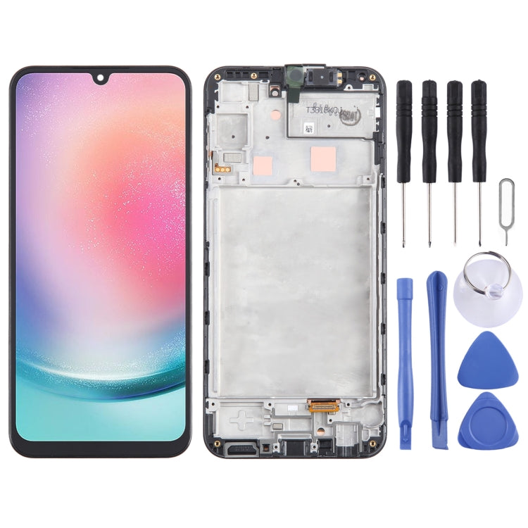 LCD Screen Digitizer Full Assembly with Frame, For Samsung Galaxy A25 SM-A256B, For Samsung Galaxy A15 5G SM-A156B, For Samsung Galaxy A35 SM-A356B, For Samsung Galaxy A05 SM-A055F, For Samsung Galaxy A05s SM-A057F