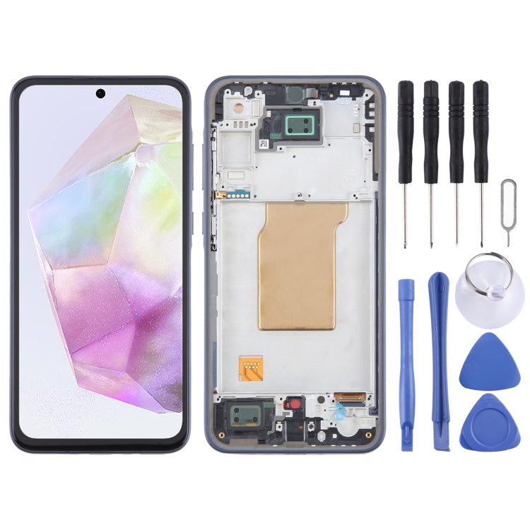 TFT LCD Screen Digitizer Full Assembly with Frame, Not Supporting Fingerprint Identification, For Samsung Galaxy A25 SM-A256B, For Samsung Galaxy A15 5G SM-A156B, For Samsung Galaxy A55 SM-A556B, For Samsung Galaxy A35 SM-A356B
