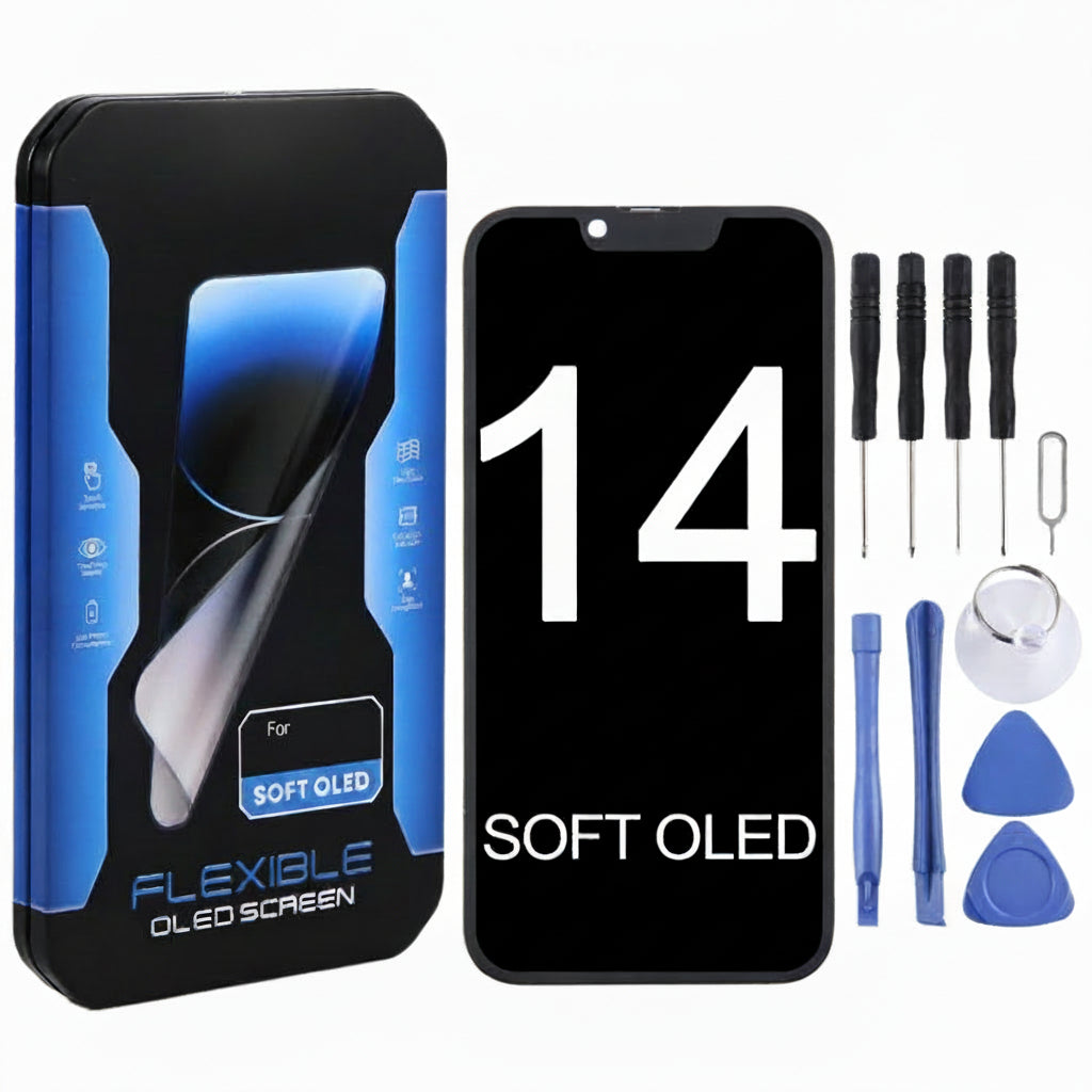iPhone 14 Soft OLED Screen Replacement Display Assembly with Touch Digitizer