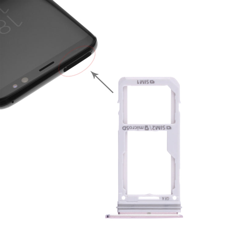 For Galaxy S8 / S8+ 2 SIM Card Tray / Micro SD Card Tray, For Galaxy S8 / S8+, For Samsung Galaxy S8(Double), For Galaxy S8 / S8+(Double SIM)