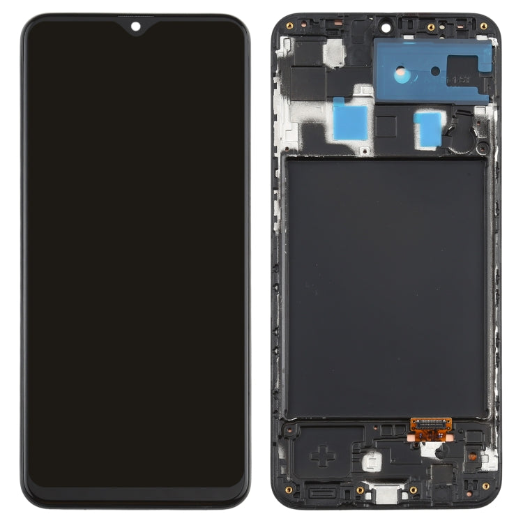 For Samsung Galaxy A20 Super AMOLED Material LCD Screen and Digitizer Full Assembly with Frame