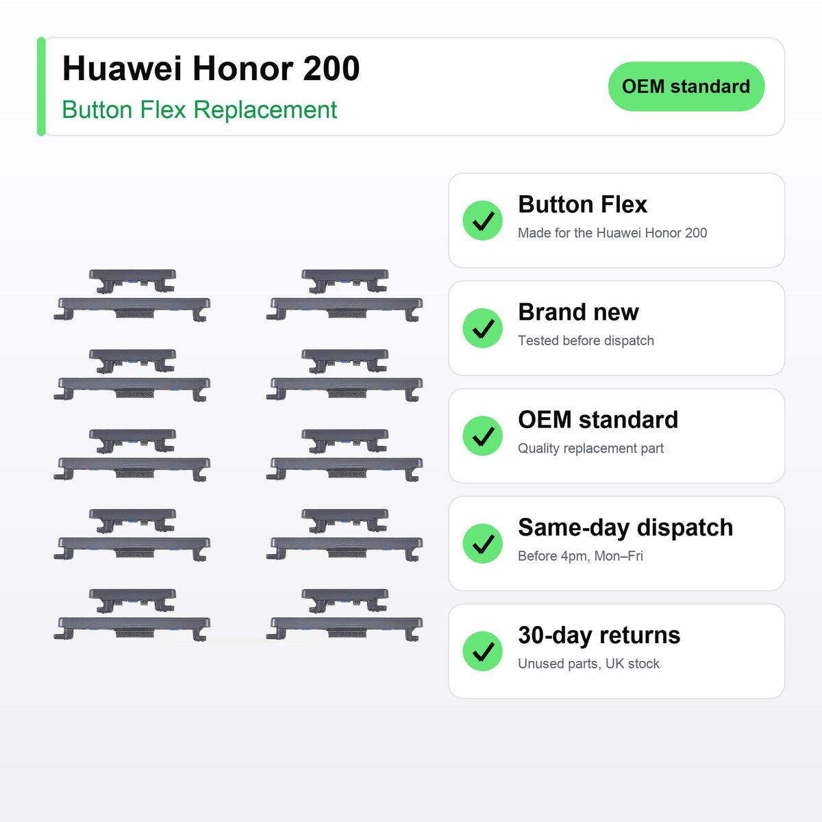 Huawei Honor 200 button flex key facts: brand new, tested, same-day UK dispatch