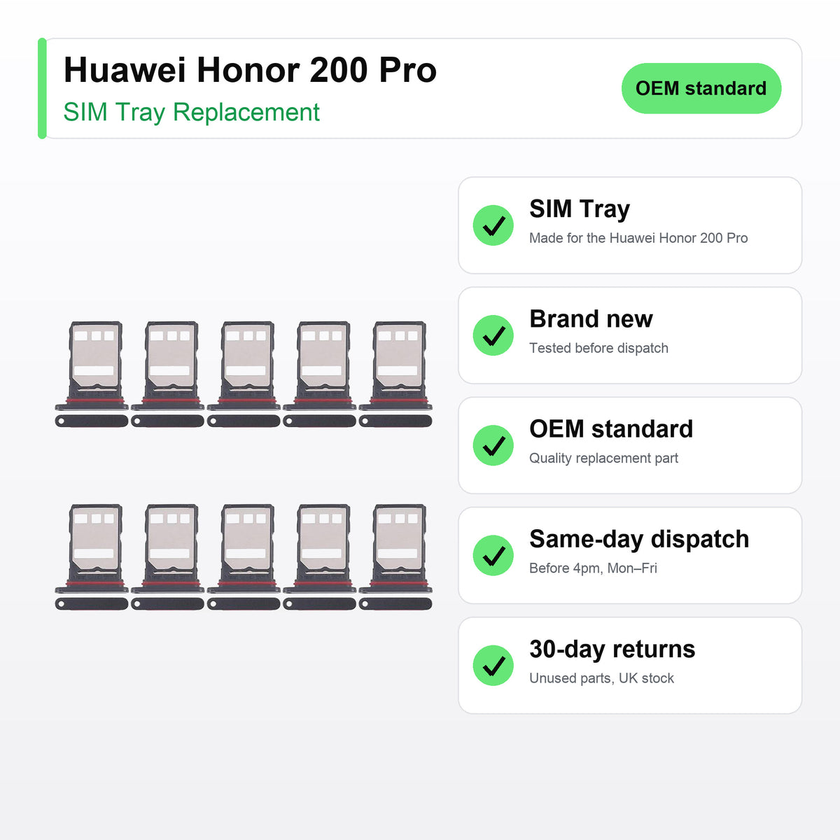 Huawei Honor 200 Pro SIM tray key facts: brand new, tested, same-day UK dispatch