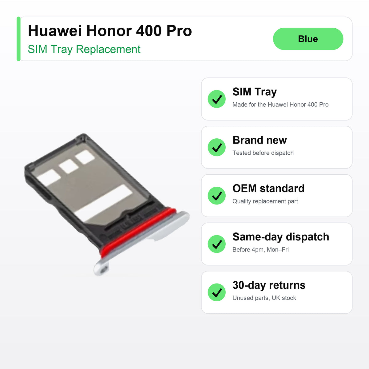Huawei Honor 400 Pro SIM tray key facts: brand new, tested, same-day UK dispatch