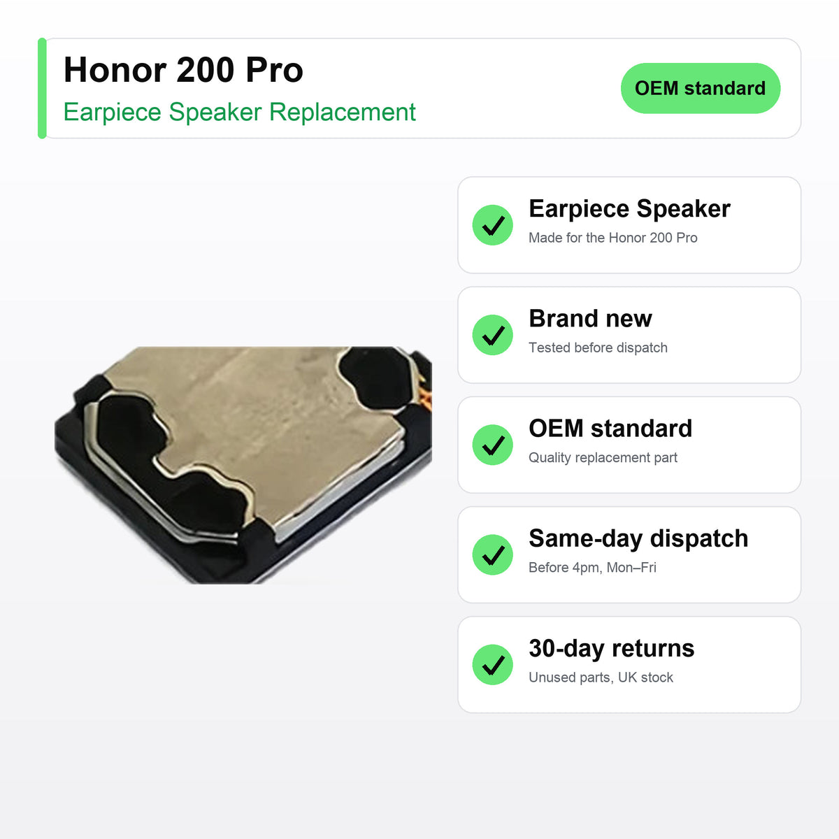 Honor 200 Pro Earpiece Speaker Replacement key facts