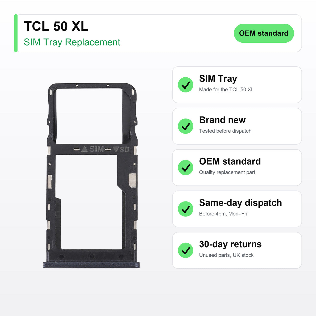 TCL 50 XL SIM Card Tray Holder Replacement key facts