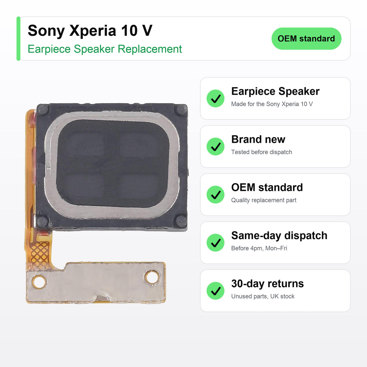 Sony Xperia 10 V Earpiece Speaker Replacement key facts