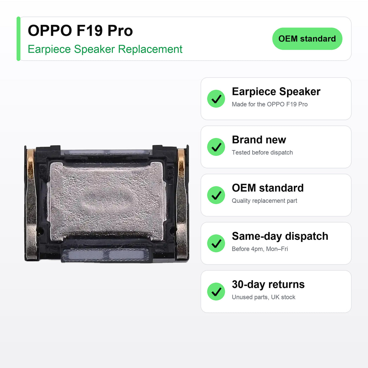OPPO F19 Pro Earpiece Speaker Replacement key facts