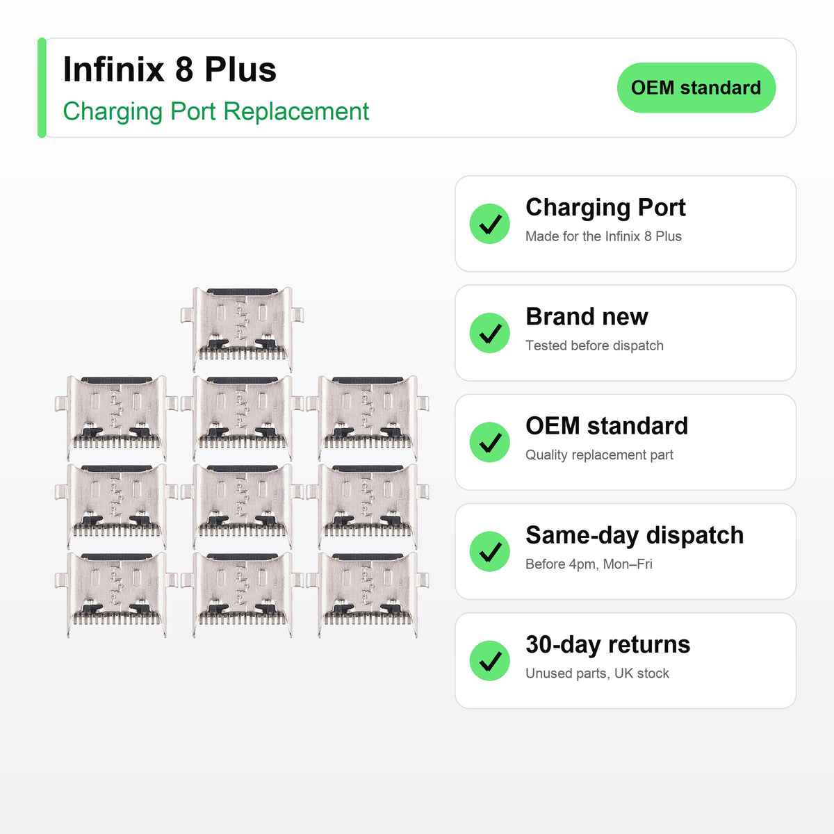 Infinix 8 Plus Charging Port Flex Replacement key facts