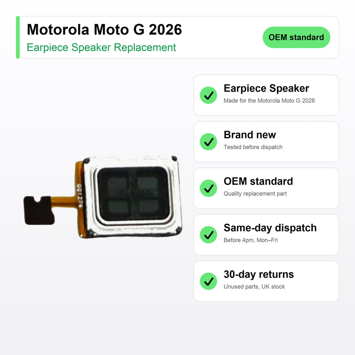 Motorola Moto G 2026 Earpiece Speaker Replacement key facts