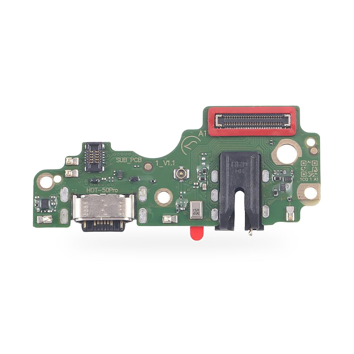 Infinix Hot 50 Charging Port Flex Replacement - new OEM standard charging port on white background