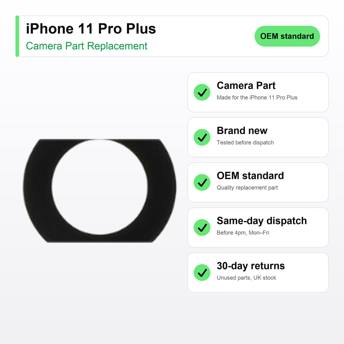 iPhone 11 Pro Plus camera lens key facts: brand new, tested, same-day UK dispatch