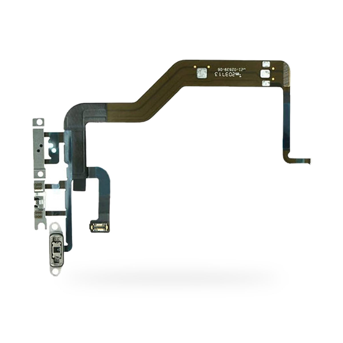 iPhone 12 Mute Switch Brackets Power and Volume Button Flex Cable Replacement - new OEM standard button flex on white backgro