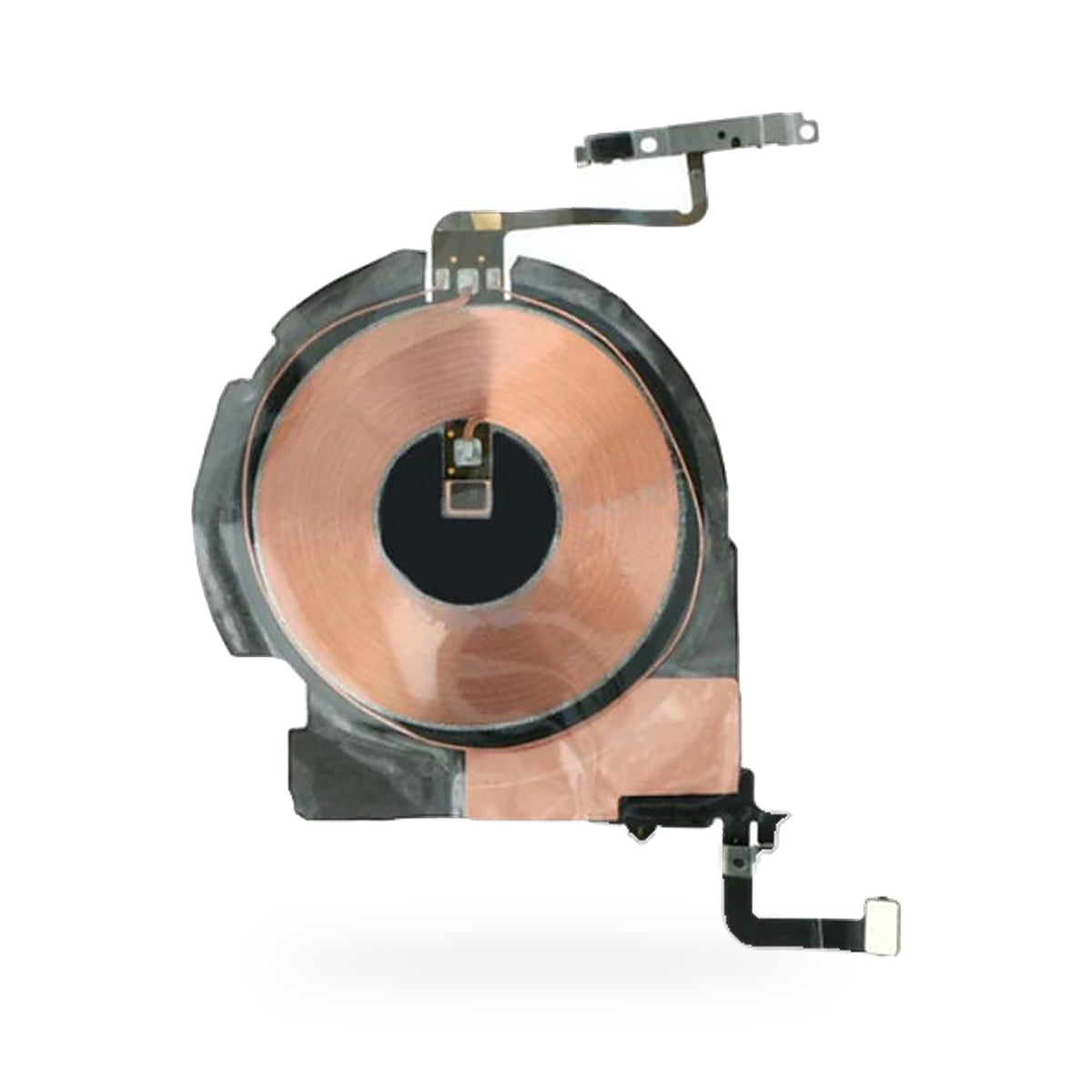 iPhone 12 Pro Max Wireless Coil Volume Button Flex Cable Replacement - new OEM standard button flex on white background