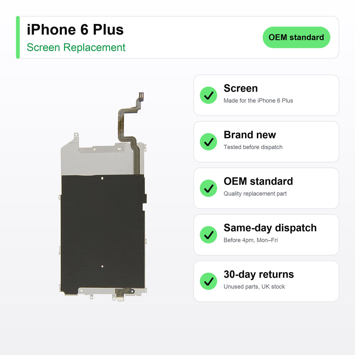 iPhone 6 Plus screen key facts: brand new, tested, same-day UK dispatch