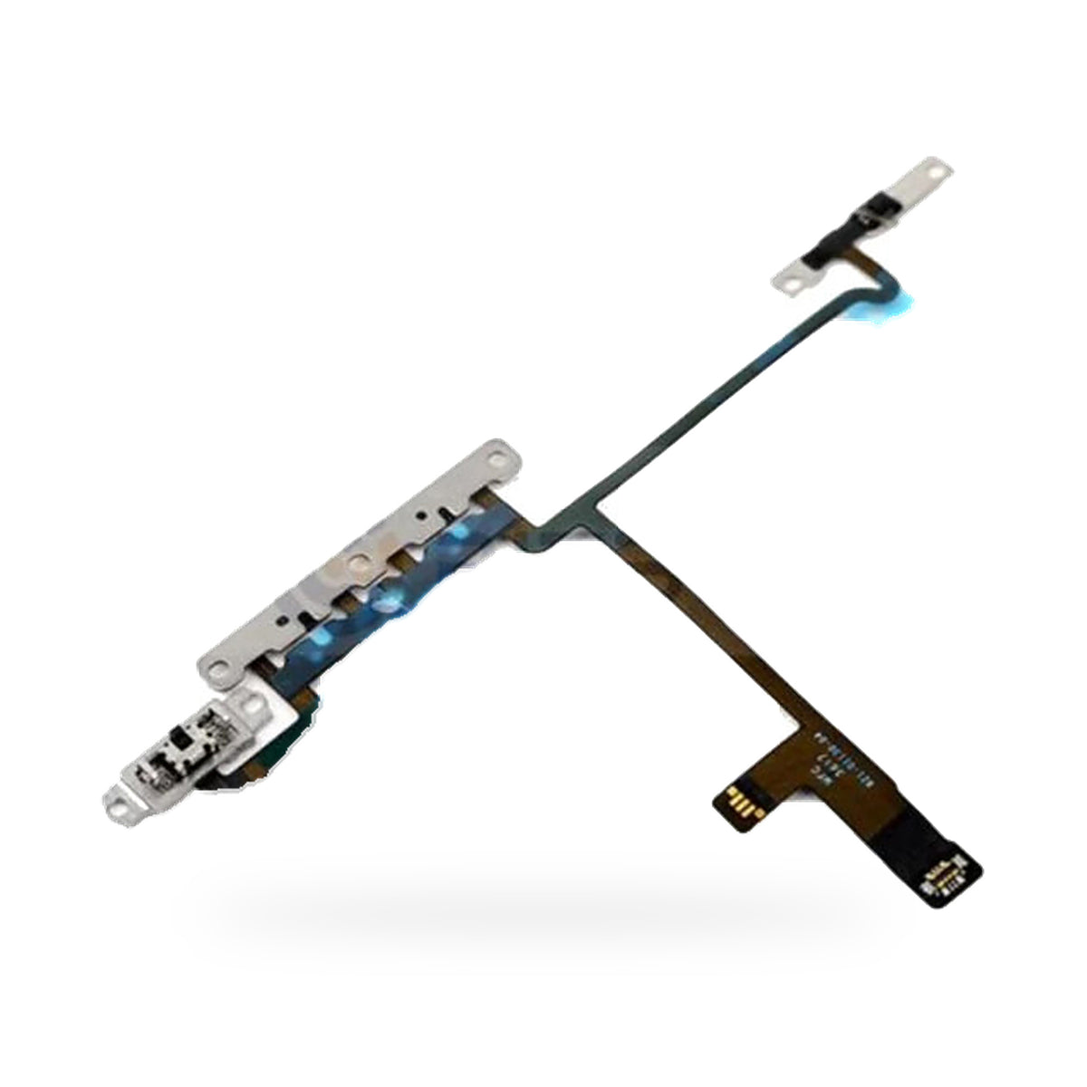 iPhone X Mute Switch Metal Brackets Volume Button Flex Cable Replacement - new OEM standard button flex on white background