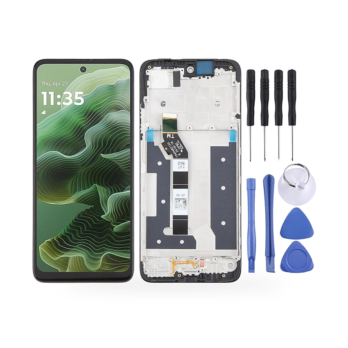 Motorola Moto G35 LCD Screen and Touch Digitiser Assembly Replacement - new OEM standard screen on white background