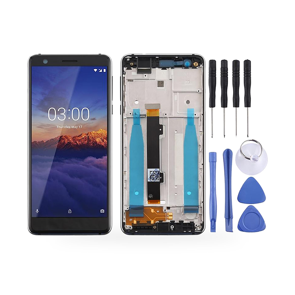 Nokia 1.3 LCD Screen and Touch Digitiser Assembly Replacement - new OEM standard screen on white background