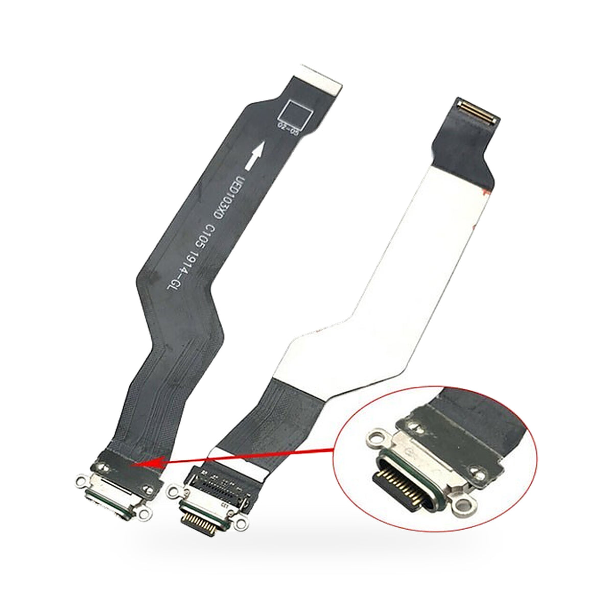 OnePlus 7 Pro 1 Plus 7 Pro Block Charging Port Flex Replacement - new OEM standard charging port on white background