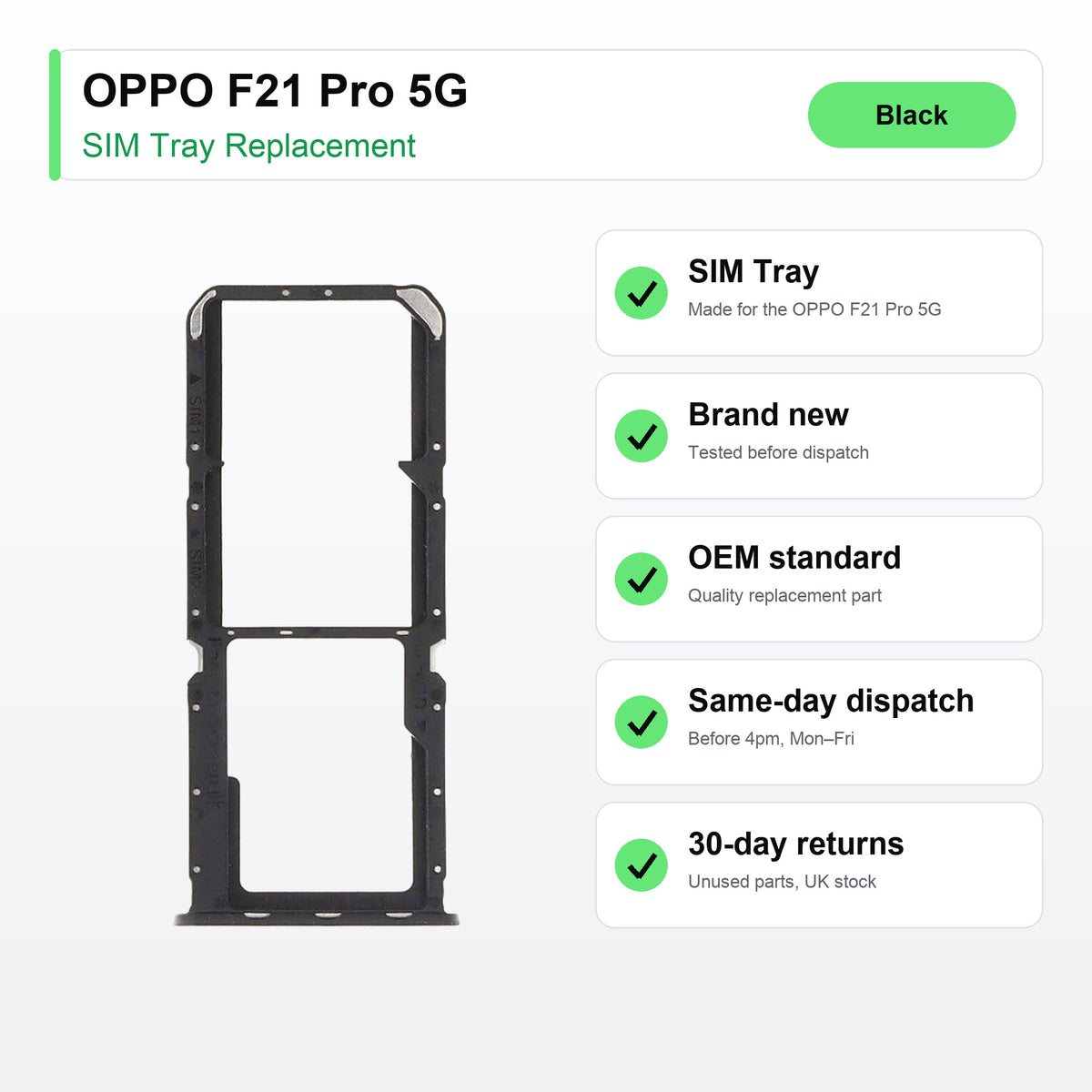 OPPO F21 Pro 5G SIM tray key facts: brand new, tested, same-day UK dispatch