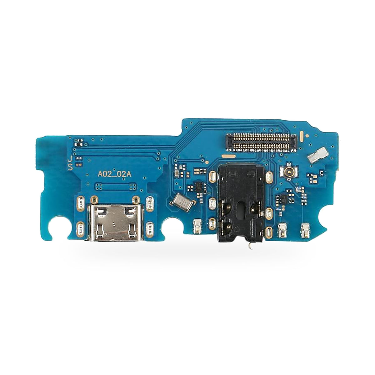 Samsung A02 Charging Port Flex Replacement - new OEM standard charging port on white background