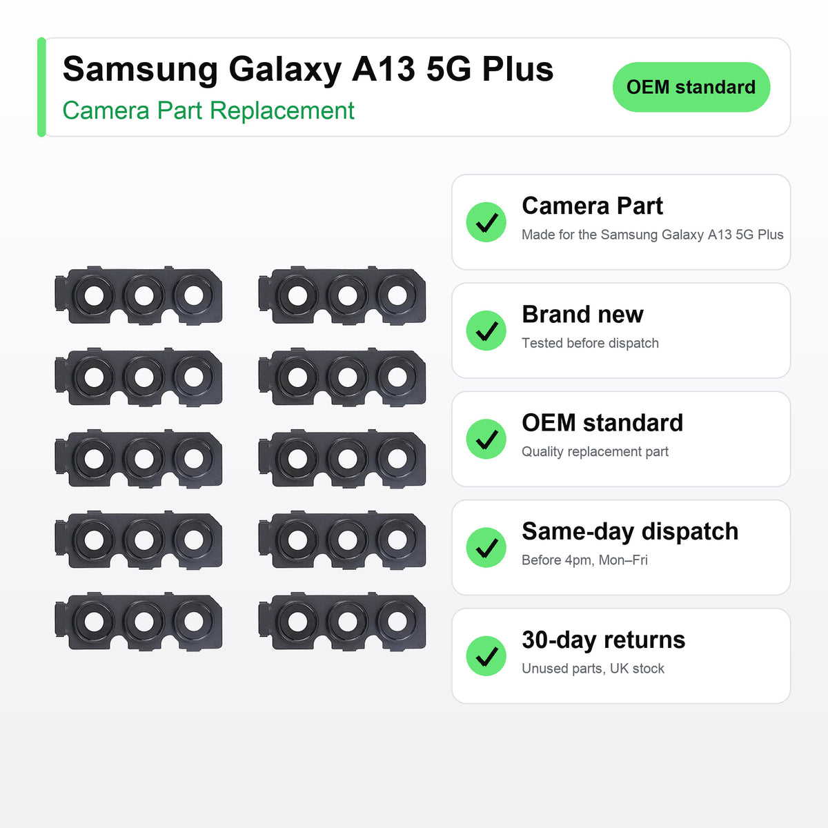 Samsung Galaxy A13 5G Plus camera lens key facts: brand new, tested, same-day UK dispatch