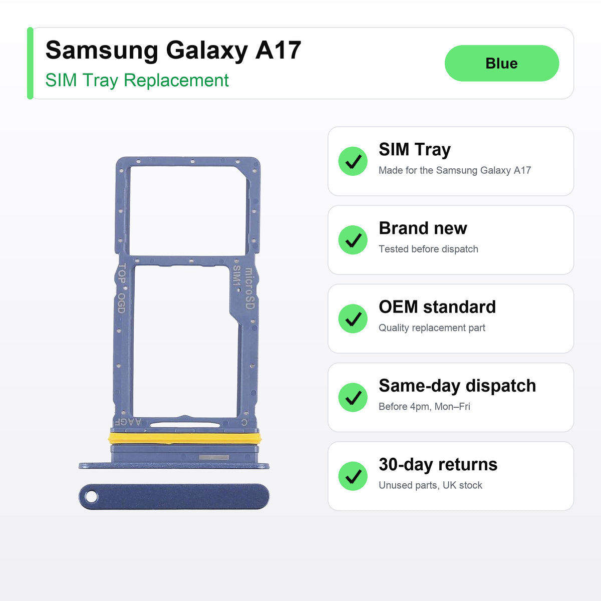 Samsung Galaxy A17 SIM tray key facts: brand new, tested, same-day UK dispatch