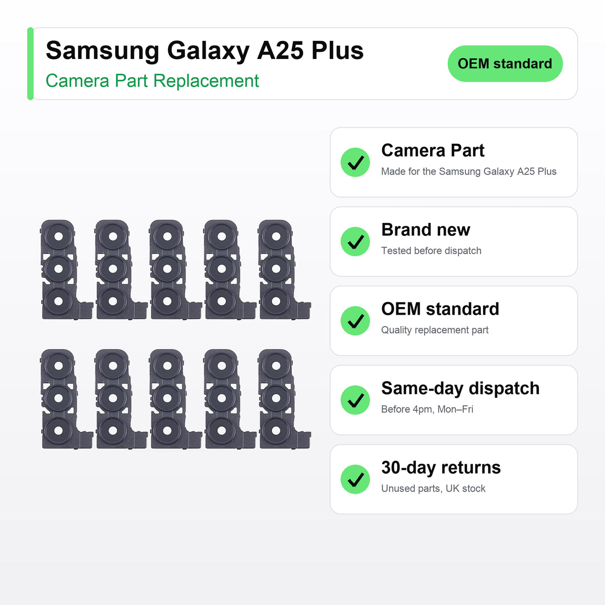 Samsung Galaxy A25 Plus camera lens key facts: brand new, tested, same-day UK dispatch