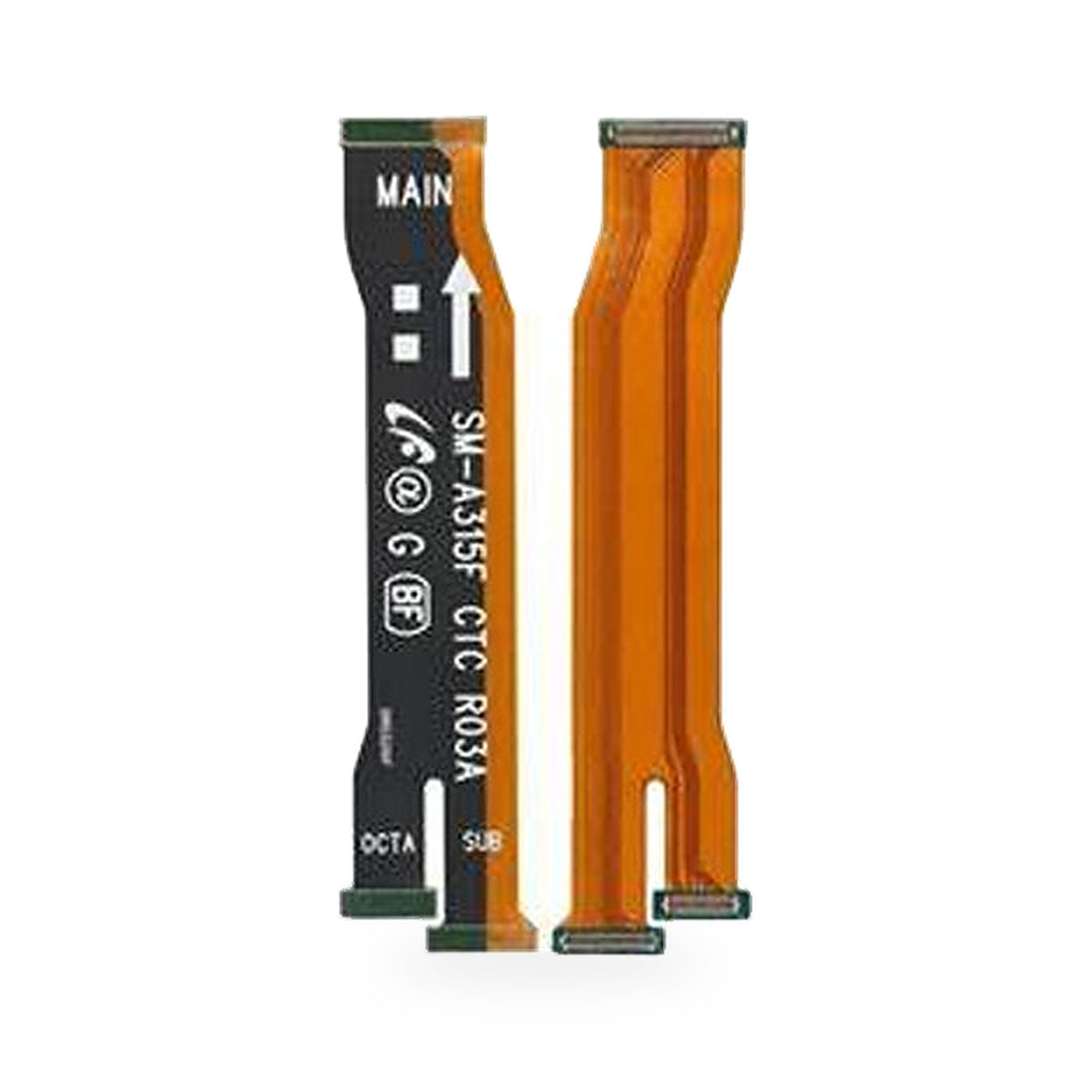 Samsung Galaxy A31 Main Motherboard Connection Flex Cable Replacement - new OEM standard flex cable on white background