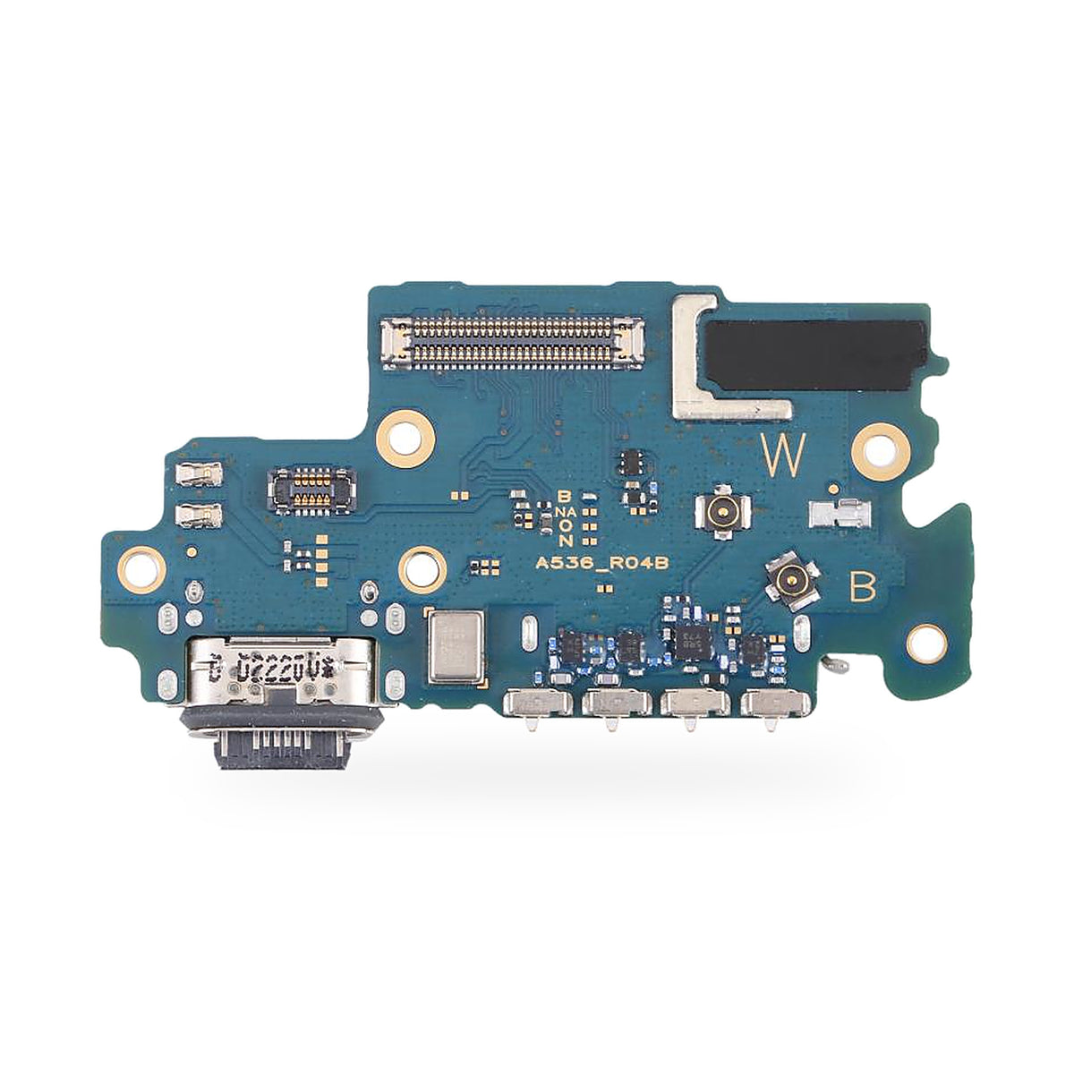 Samsung Galaxy A53 5G Charging Port Flex Replacement - new OEM standard charging port on white background