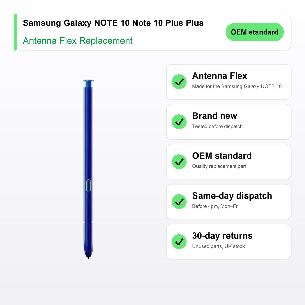 Samsung Galaxy NOTE 10 Note 10 Plus Plus antenna flex key facts: brand new, tested, same-day UK dispatch