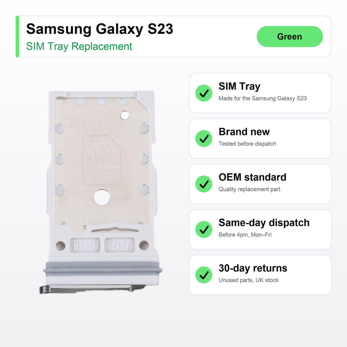 Samsung Galaxy S23 SIM tray key facts: brand new, tested, same-day UK dispatch