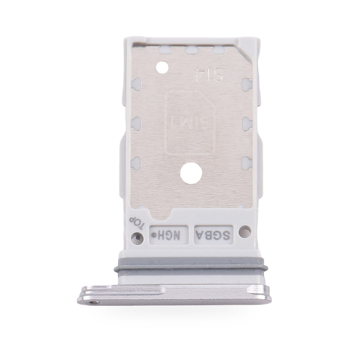 Samsung Galaxy S24 FE SIM Card Tray Holder Replacement (Grey) - new OEM standard SIM tray on white background