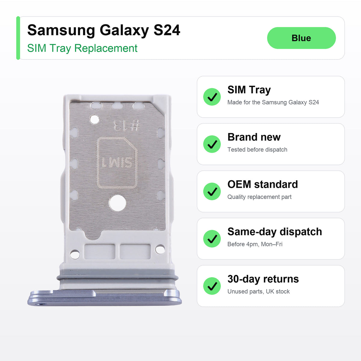 Samsung Galaxy S24 SIM tray key facts: brand new, tested, same-day UK dispatch