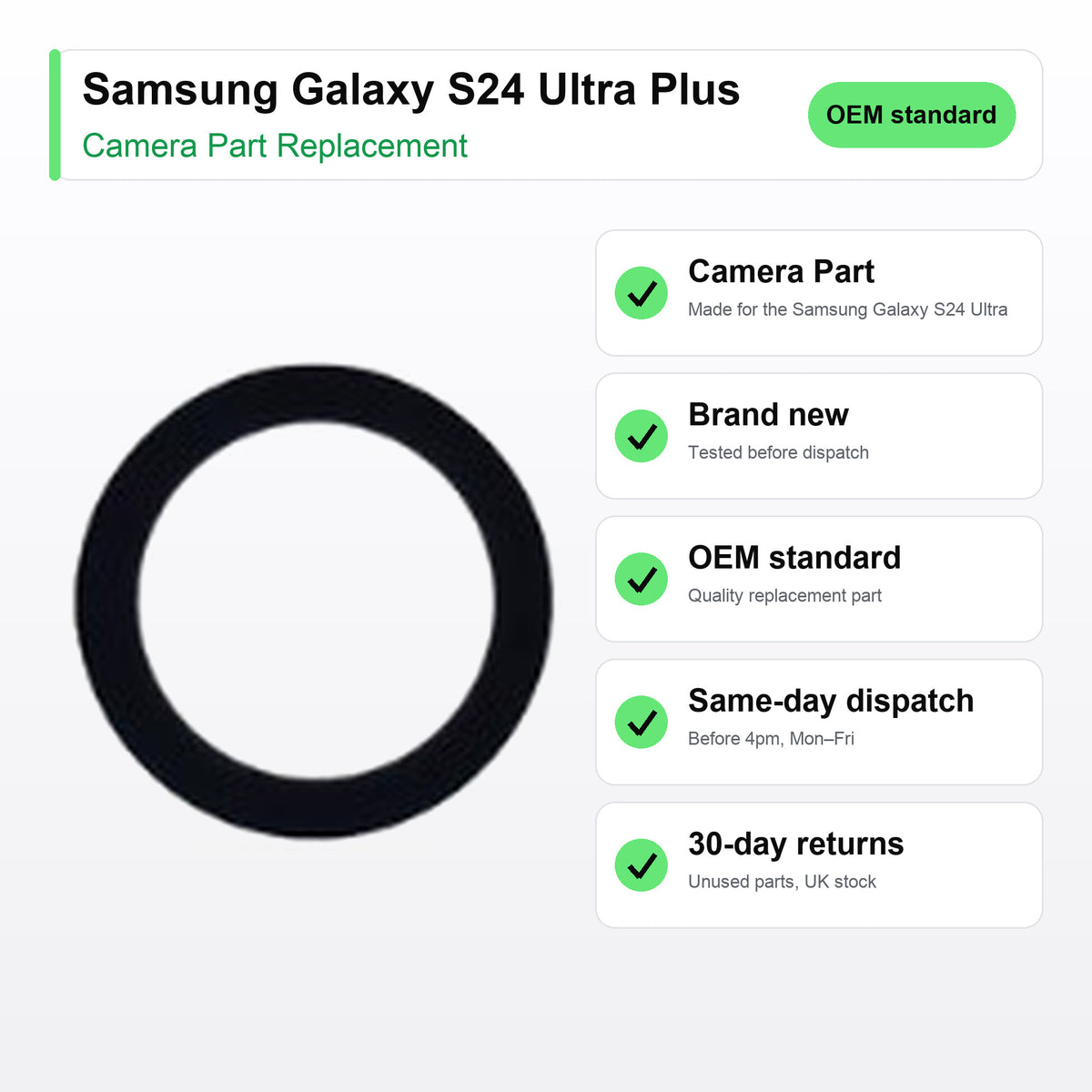 Samsung Galaxy S24 Ultra Plus camera lens key facts: brand new, tested, same-day UK dispatch