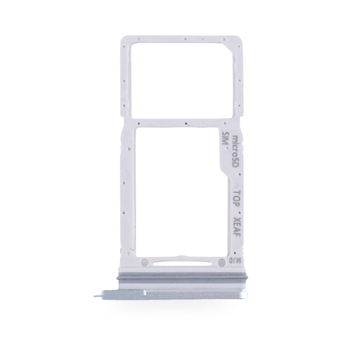 Samsung Galaxy Tab S9 FE Plus Plus / X616 SIM Card Tray Holder Replacement (Silver) - new OEM standard SIM tray on white back