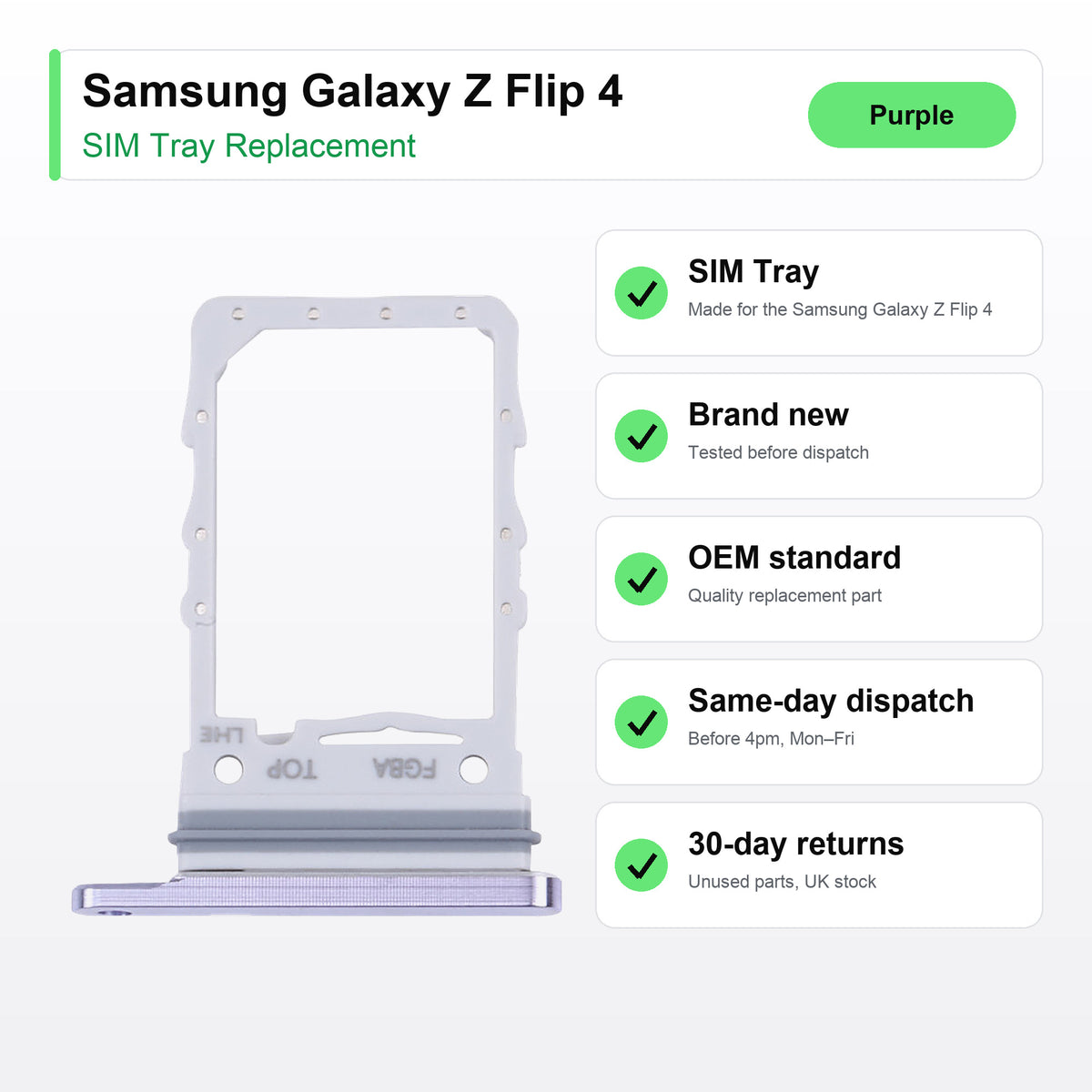 Samsung Galaxy Z Flip 4 SIM tray key facts: brand new, tested, same-day UK dispatch