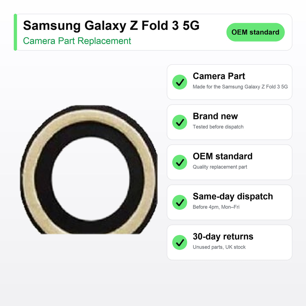 Samsung Galaxy Z Fold 3 5G camera lens key facts: brand new, tested, same-day UK dispatch