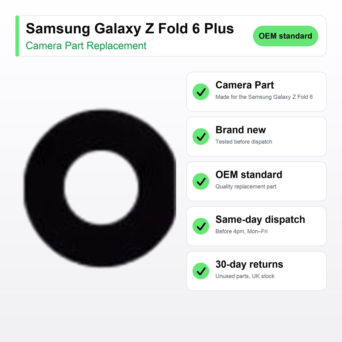 Samsung Galaxy Z Fold 6 Plus camera lens key facts: brand new, tested, same-day UK dispatch
