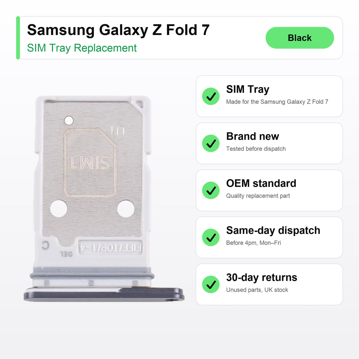 Samsung Galaxy Z Fold 7 SIM tray key facts: brand new, tested, same-day UK dispatch