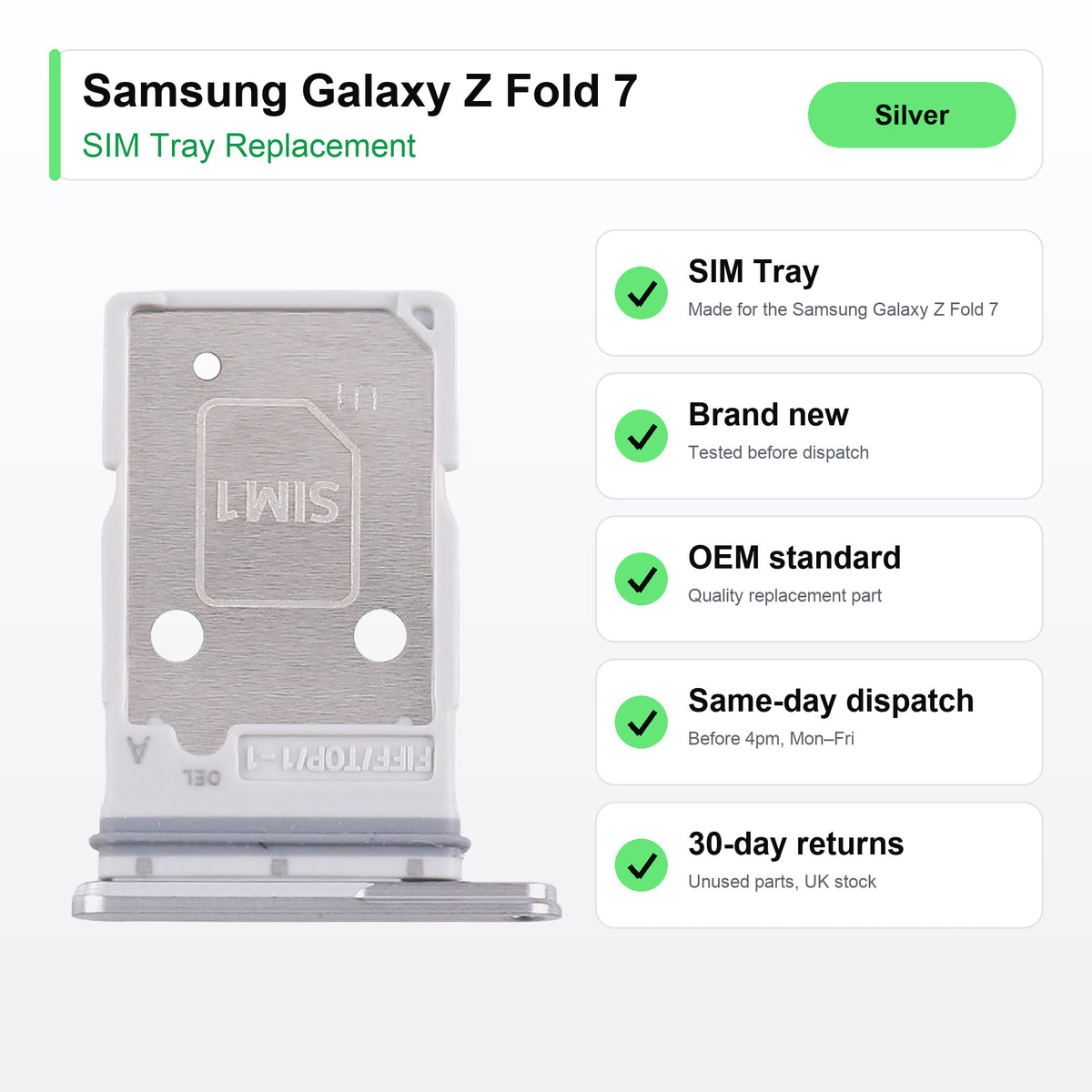Samsung Galaxy Z Fold 7 SIM tray key facts: brand new, tested, same-day UK dispatch