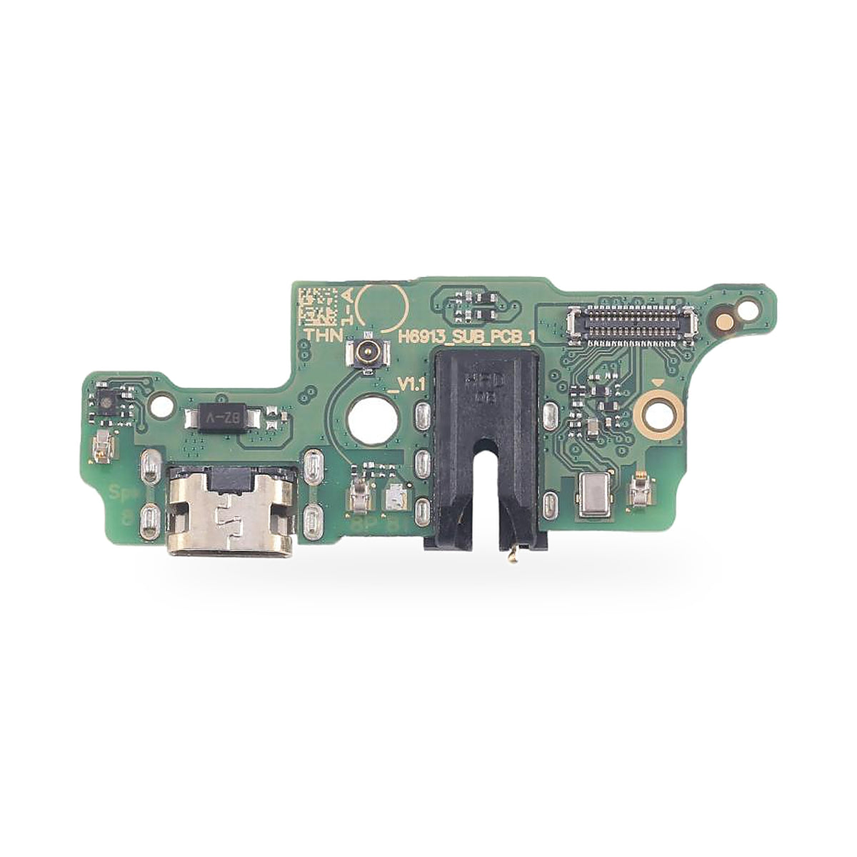 Tecno Spark 8P Charging Port Flex Replacement - new OEM standard charging port on white background