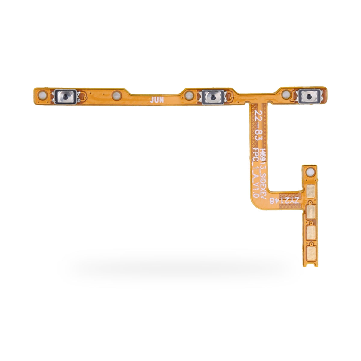 Tecno Spark 8P Power and Volume Button Flex Cable Replacement - new OEM standard button flex on white background