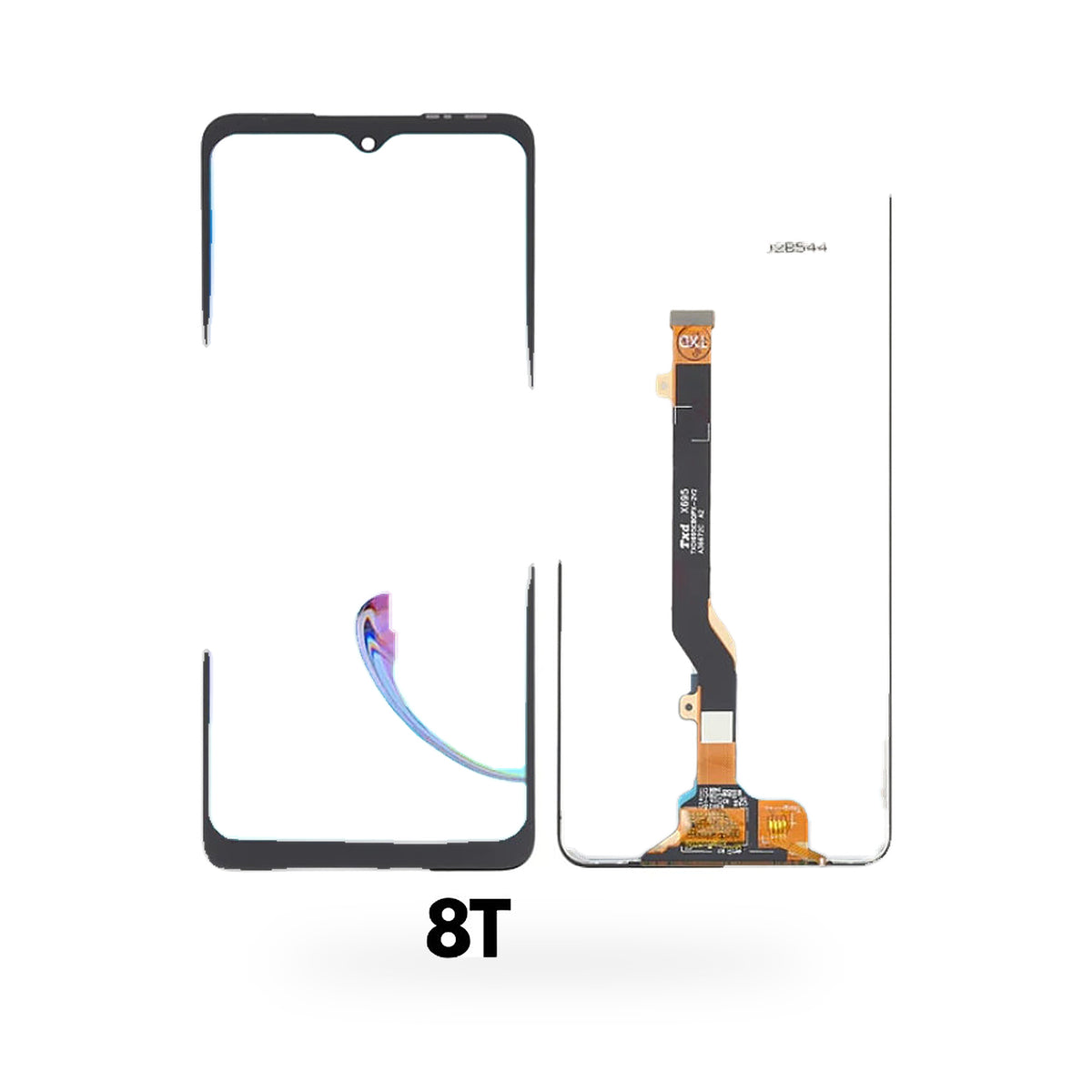 Tecno Spark 8T LCD Screen and Touch Digitiser Assembly Replacement - new OEM standard screen on white background