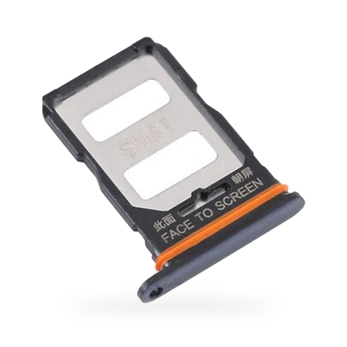 Xiaomi 12T Pro Or SIM Card Tray Holder Replacement (Black) - new OEM standard SIM tray on white background