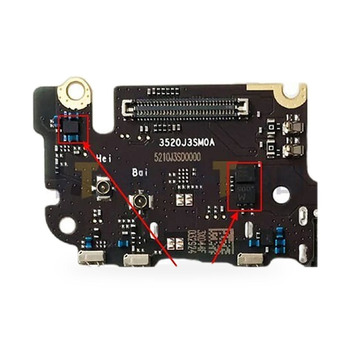 Xiaomi Mi 10T Mi10T Pro Read Charging Port Flex Replacement - new OEM standard charging port on white background