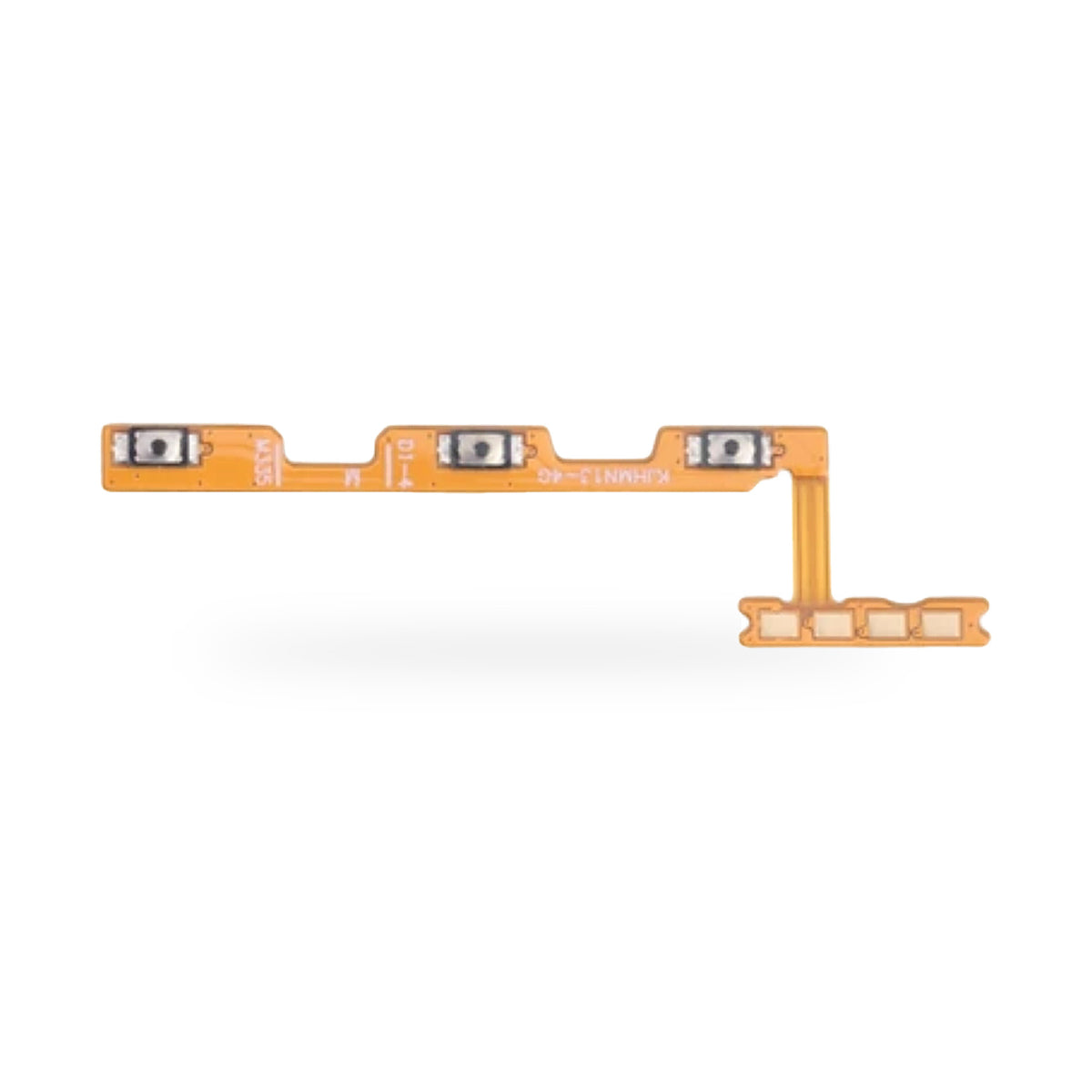 Xiaomi Poco M7 Pro Power and Volume Button Flex Cable Replacement - new OEM standard button flex on white background