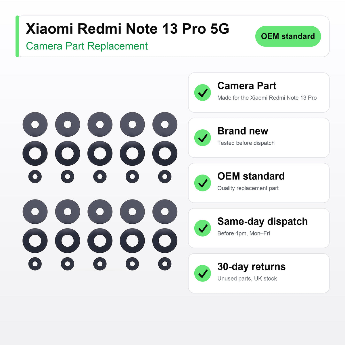 Xiaomi Redmi Note 13 Pro 5G camera lens key facts: brand new, tested, same-day UK dispatch